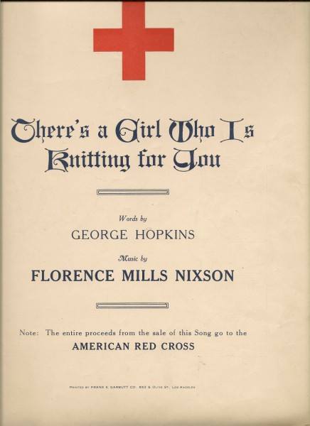 There's a Girl Who is Knitting for You sheet music cover