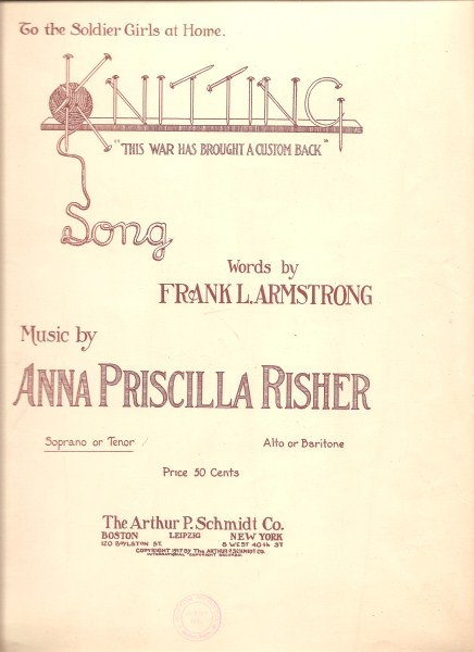 Knitting Song To the Soldier Girls sheet music cover