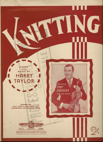 Knitting sheet music cover