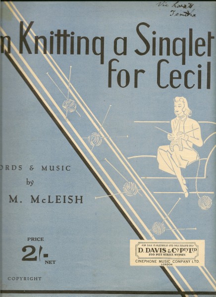 I'm Knitting a Singlet for Cecil sheet music cover