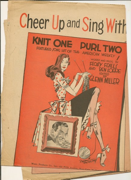 Knit 1 Purl 2 (Miller) sheet music cover (newspaper format)
