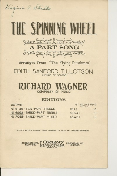 The Spinning Wheel sheet music cover