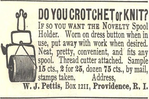 1880s ad for button-clip threadholder