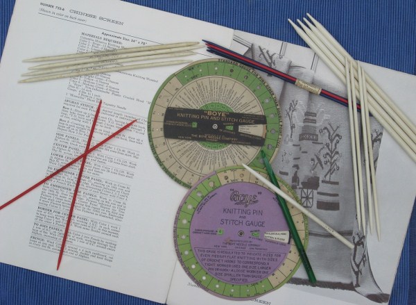 Non-inflammable items, including c1960 pattern calling for non-inflammable crochet hook