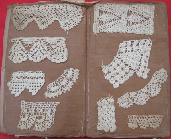 Brown Silk on Paper Book Crochet Sampler a