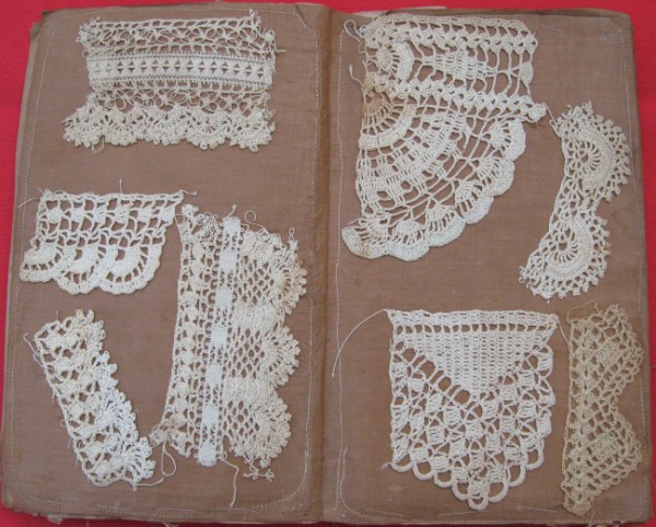 Brown Silk Paper Book Crochet Sampler b