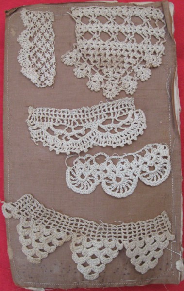 Brown Silk Paper Book Crochet Sampler c