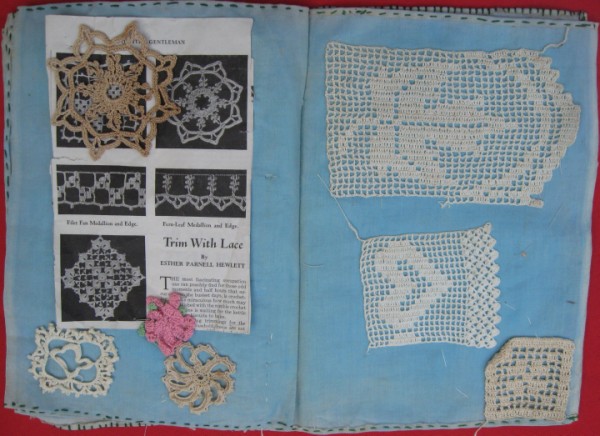 Blue Cotton Book Crochet Sampler b