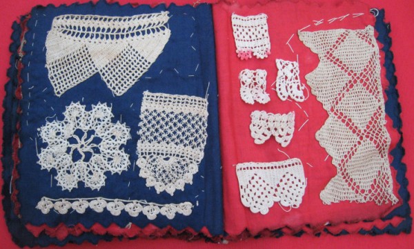 Red & Blue Wool Book Crochet Sampler a