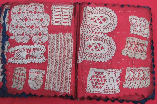 Red & Blue Wool Book Crochet Sampler b