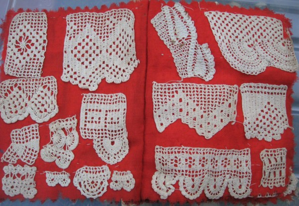Red Wool Book Crochet Sampler b