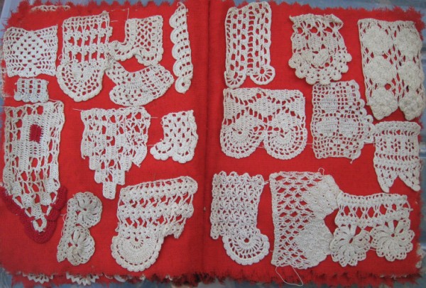Red Wool Book Crochet Sampler c